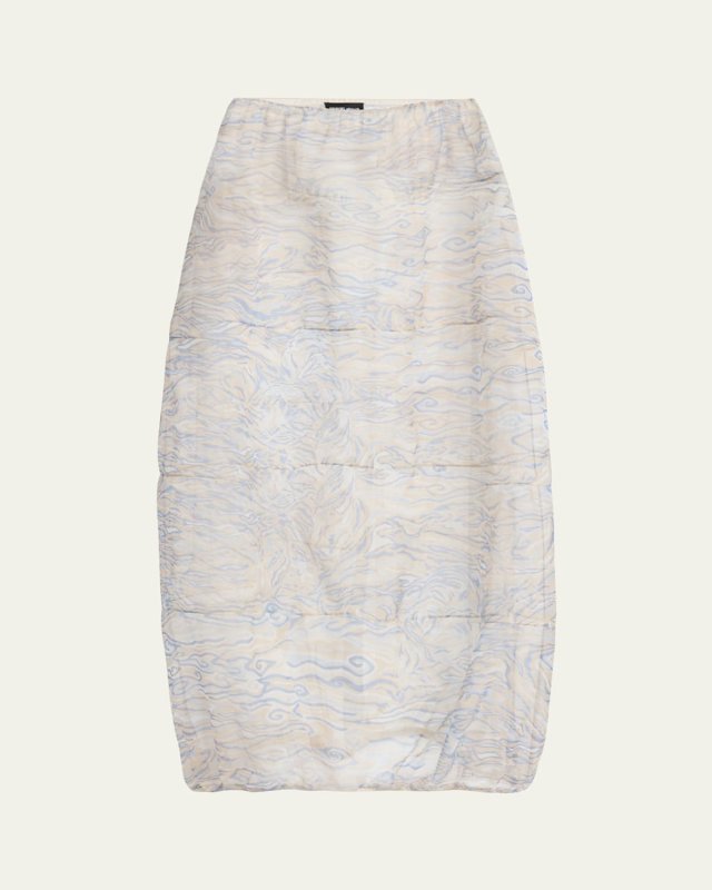 Abstract Semi-Sheer Maxi Skirt